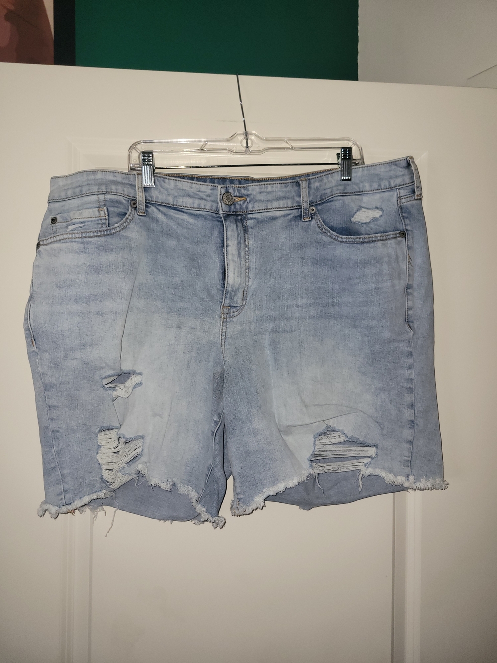 torrid Light Wash Distressed Jean Shorts
